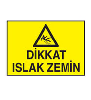 Dikkat Islak Zemin Metal Uyarı Levhası