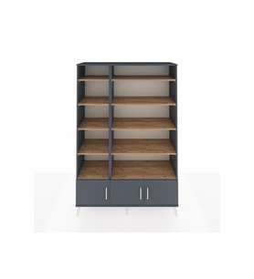 Hyperion Dolap 10 Raflı 3 Kapaklı 132x44x195 Antrasit-Antrasit/Çam