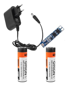 2 Adet Orion Li-ion Pil, 2S 8A BMS. ve 9 Volt 1 Amper Adaptör