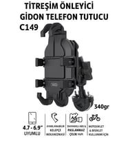 Titreşim Önleyici Gidon Telefon Tutucu Dayanıklı ABS Paslanmaz Çelik Yapı 4.7-6.9" Uyumlu