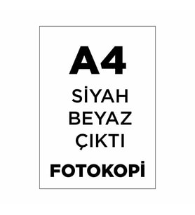 Siyah Beyaz A4 Çift Yön Baskılı 300 Sayfa Fotokopi