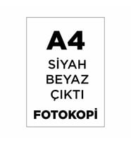 Siyah Beyaz A4 Çift Yön Baskılı 300 Sayfa Fotokopi