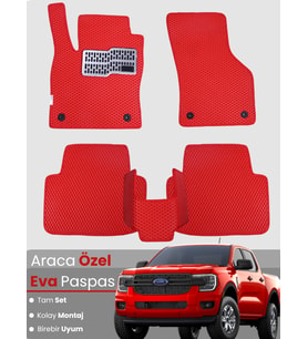 FORD RANGER (2022-2024) Uyumlu EVA Paspas Tam Set–Araca Özel,Su Geçirmez,Kolay Montaj