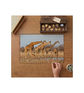 Antilop ve Zürafalar Tasarımı 240 parça Ahşap Puzzle Ahşap Kutuda MP07453