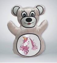 BK Gift Unicorn Tasarımlı Krem Ayıcık Yastık-2