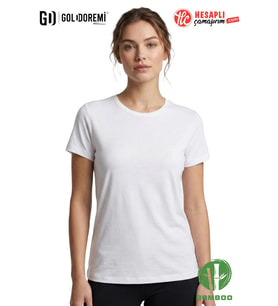 Jiber Kadın Premium Ekstra Esnek Bambu Terletmeyen Hafif Kumaş T-Shirt