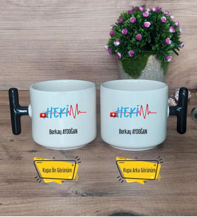 Hekim Kupa Bardak T Siyah Kulplu Doktora Tıp Bayramı Hediyesi