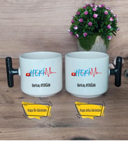 Hekim Kupa Bardak T Siyah Kulplu Doktora Tıp Bayramı Hediyesi