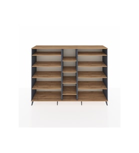 Hyperion Dolap 11 Raflı  220x44x163 Antrasit-Çam