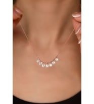 Papatya Silver 925 Ayar Gümüş Zirkon Taşlı Shakira Kolye (Rose)