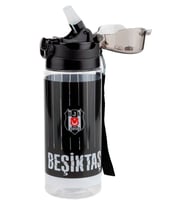 Beşiktaş İnce Çubuk Desenli 500 ml Okul ve Günlük Matara/Suluk - Pipetli - 25371