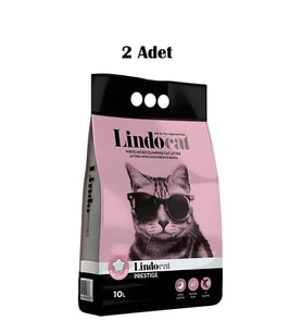 Lindocat Bebek Pudralı İnce Taneli Topaklanan Kedi Kumu 10 Lt (2 Adet) (Beyaz)