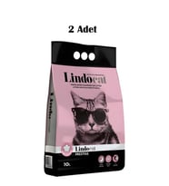 Lindocat Bebek Pudralı İnce Taneli Topaklanan Kedi Kumu 10 Lt (2 Adet) (Beyaz)