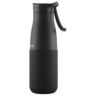 Puccon 500 ml Pipetli Siyah Çelik Matara/Termos - Silikon Gövdeli (Plus) - 50011