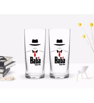 BK Gift Kişiye Özel Renkli Baskılı Godfather Baba Tasarımlı İkili Rakı Bardağı Seti-17 (Beyaz)