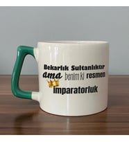 Bekarlık Sultanlıktır Ama Baskılı Yeşil Kulplu D Kupa