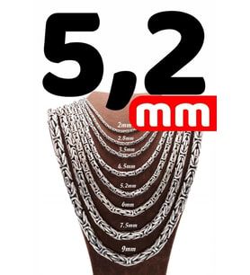 5.2mm Yuvarlak Kral Model 925 Ayar Erkek Gümüş Kolye Zincir