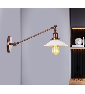 MYLİGHTS BAKIR ESKİTME MAFSALI HAREKETLİ APLİK OKUMA LAMBASI DUVAR APLİK   (Kirli Bakır)
