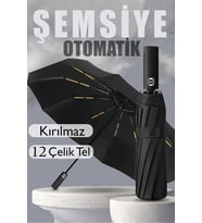 Fiber 12 Tel Otomatik Açıp Kapa Rüzgar Dayanıklı Kırılmaz Şemsiye