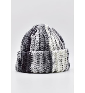 Kadın El Örgüsü Alpaca Yün Docker Bere Kısa Skullcap (Gri)