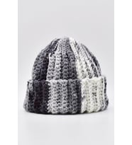 Kadın El Örgüsü Alpaca Yün Docker Bere Kısa Skullcap (Gri)