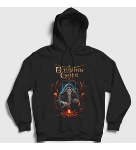 Presmono Unisex Siyah Cover Oyun Baldur's Gate Kapüşonlu Sweatshirt 496657tt