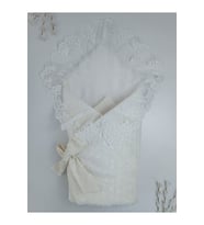 DANTELLİ BEBEK BATTANİYESİ %100 PAMUKLU DOĞAL ORGANİK UYKU KUNDAĞI HEDİYELİK YENİDOĞAN MEVLÜTLÜK KND45515 (Beyaz)