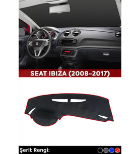 Seat Ibıza (2008-2017) 3d Torpido Koruma Kılıfı - Ön Göğüs Kaplama - Kırmızı Şerit