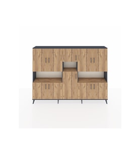 Arges Dolap 14 Raflı 10 Kapaklı 220x30x163 Antrasit-Çam
