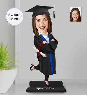 Kişiye Özel Mezuniyet Kadın Ahşap Eco Biblo -3