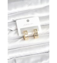 Pirinç Gold Renk Zirkon Taşlı Halka Kadın Küpe 5886 - HPSBYI1098-7387