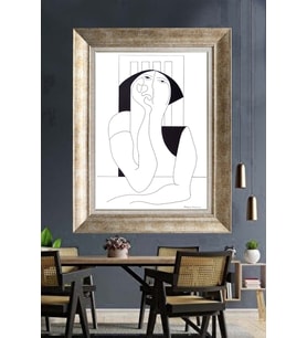 GÜMÜŞ ÇERÇEVELİ PASPARTULU TABLO C352