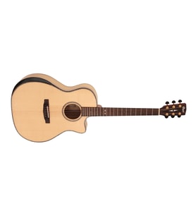 Cort GA-MY BEVEL NAT Grand Auditorium Elektro Akustik Gitar (Profesyonel)  Masif Ladin Kapak, Myrtlewood Arka ve Yanlar, Bevel Cut Kol Desteği ve Fishman Presys EQ