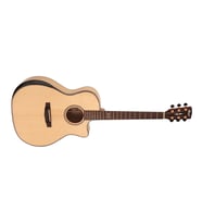 Cort GA-MY BEVEL NAT Grand Auditorium Elektro Akustik Gitar (Profesyonel)  Masif Ladin Kapak, Myrtlewood Arka ve Yanlar, Bevel Cut Kol Desteği ve Fishman Presys EQ