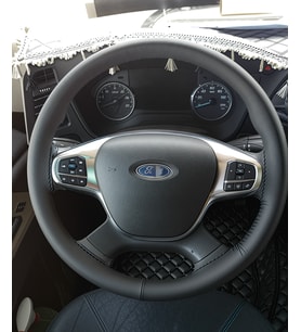 DİKİŞLİ DİREKSİYON KILIFI SİYAH DERİ SİYAH DİKİŞLİ FORD F MAX KAMYON TIR İÇİN (Transit e olmaz)