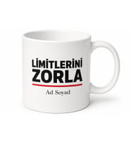 Limitlerini Zorla Yazılı Baskılı Kupa Bardak Motivasyon Hediye Özel Tasarım