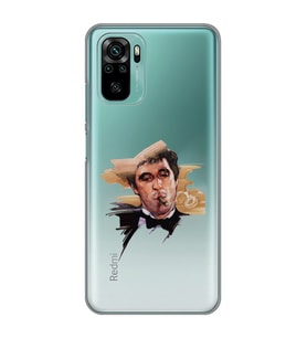 Redmi Note 10/Note 10S Uyumlu Tony Montana Scarface Desenli Şeffaf Telefon Kılıfı