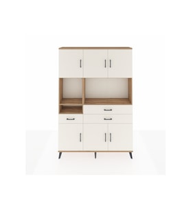 Arges Gardrop 9 Raflı 3 Çekmeceli 6 Kapaklı 132x30x195 Çam-Aytaşı