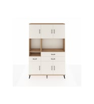 Arges Gardrop 9 Raflı 3 Çekmeceli 6 Kapaklı 132x30x195 Çam-Aytaşı