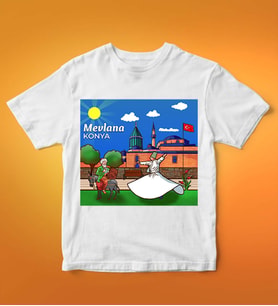 Konya Tasarımlı Tişört (Beyaz)