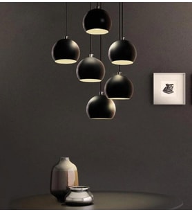 MYLIGHTS RETRO RUSTİK METAL MODERN  ENDUSTRİYEL SARKIT 6 LI KÜRE AVİZE ( EV  İSYERİ VEYA CAFE) (Siyah)