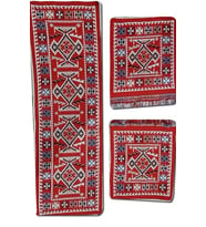 Algelsineve Serme Oto Koltuk Kilimi, binek araçlar için, 3 Parça 40x130cm (Kırmızı)