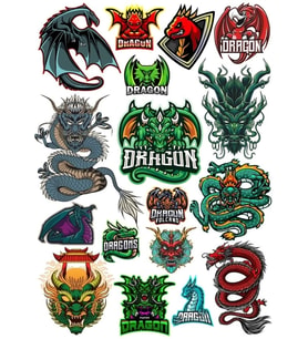 Ejderha Sticker Set 10 15 Parça Telefon, Tablet, Defter, Laptop Sticker