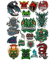 Ejderha Sticker Set 10 15 Parça Telefon, Tablet, Defter, Laptop Sticker