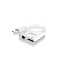 Qpen OT46 Tak Çalıştır Lightning to 2in1 Type-C ve Aux Dönüştürücü (Beyaz)