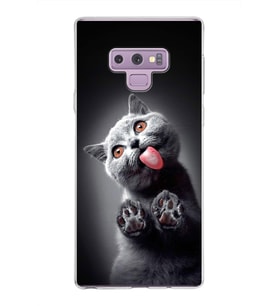 PrintiFy Samsung Galaxy Note 9 ile Uyumlu 1mm Slim Fit Kedi 2 050c Baskılı Şeffaf  Kılıf