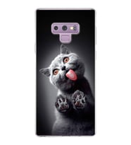 PrintiFy Samsung Galaxy Note 9 ile Uyumlu 1mm Slim Fit Kedi 2 050c Baskılı Şeffaf  Kılıf