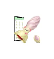 Akıllı Uygulama Kontrollü Çiçek Tasarımlı 360° Döner Vibratör – 10 Mod, Su Geçirmez, USB Şarjlı