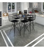 Knsz masa sandalye takımı hem105zengin grisyh 130*090 6 sandalye syhsyh