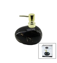 YATAY TOMBUL SİYAH MERMER DESEN SERAMİK SIVI SABUNLUK GOLD KAPAK GO-53-vice 00707